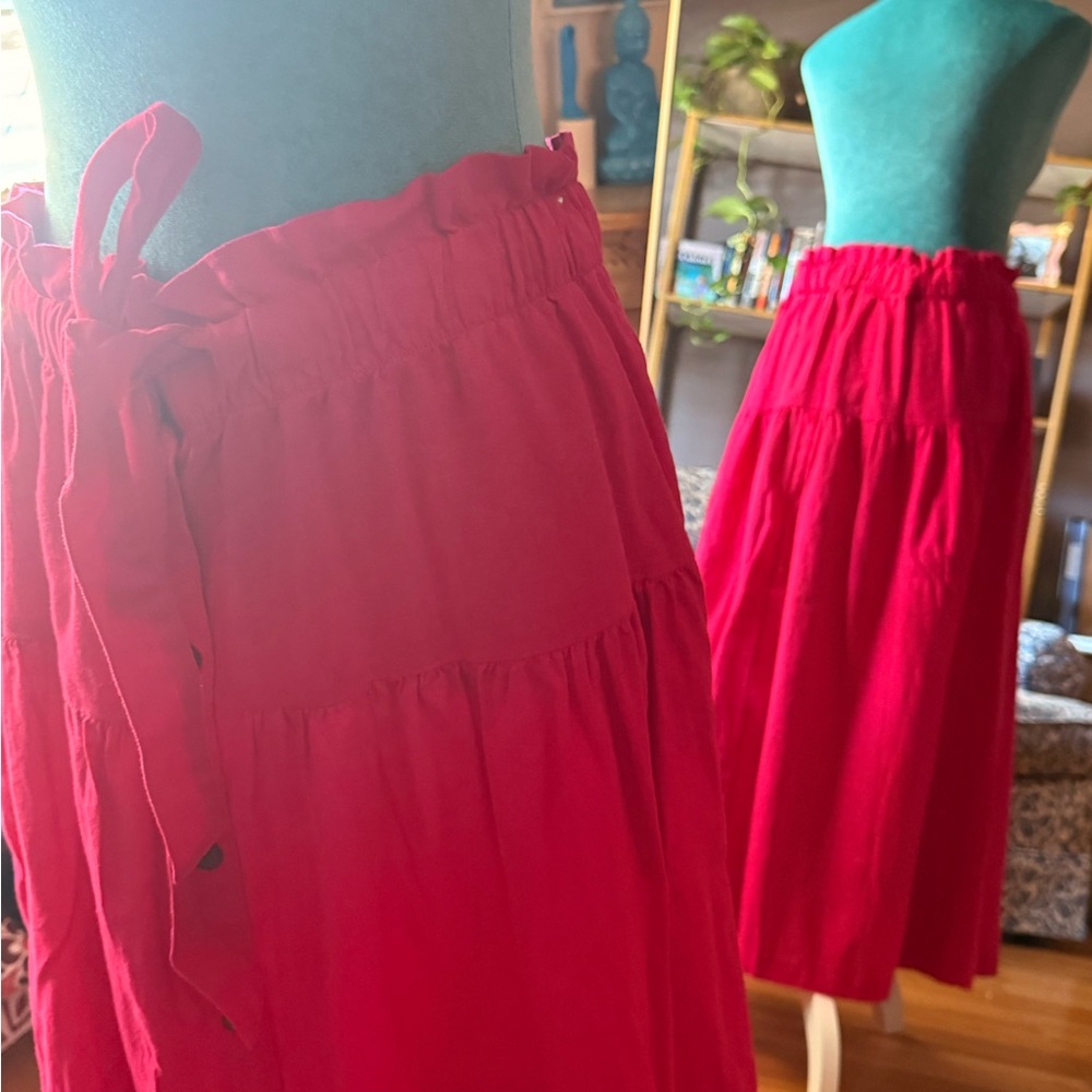 Universal Thread PinkLinen Blend Button Front Maxi Skirt XL